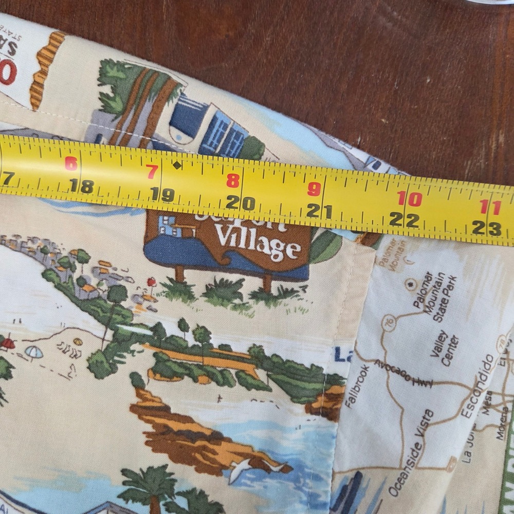 Vintage San Diego Map Print Camp Shirt Novelty Coastal Vacation XL - Picture 10 of 12